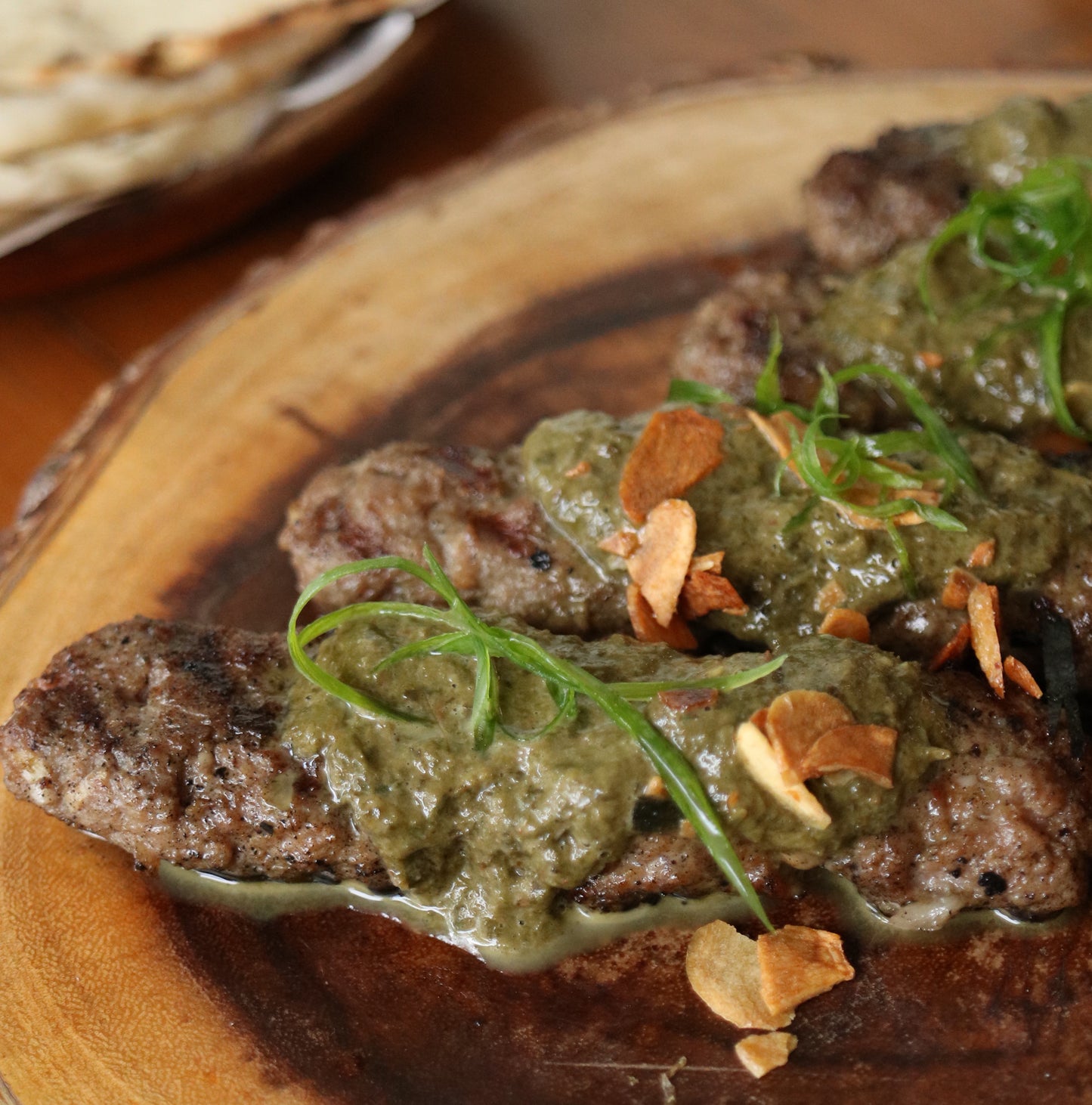 Angus Beef Kebab with Laing & Pita Bread