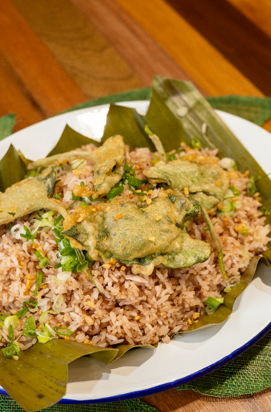 Bagoong Fried Rice with Crispy Kangkong