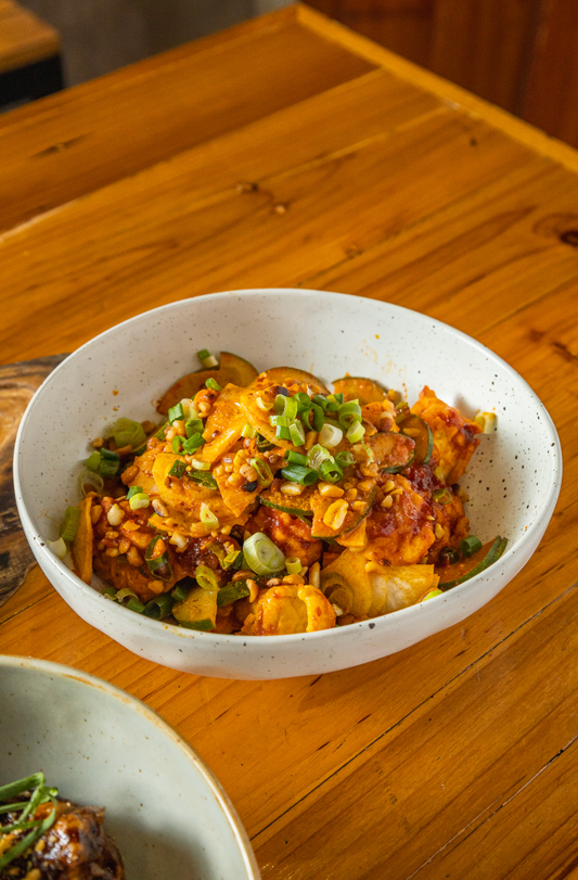 Fried Tofu in Peanut and Sambal Sauce