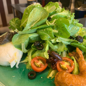 Buratta & Crispy Shrimp Salad
